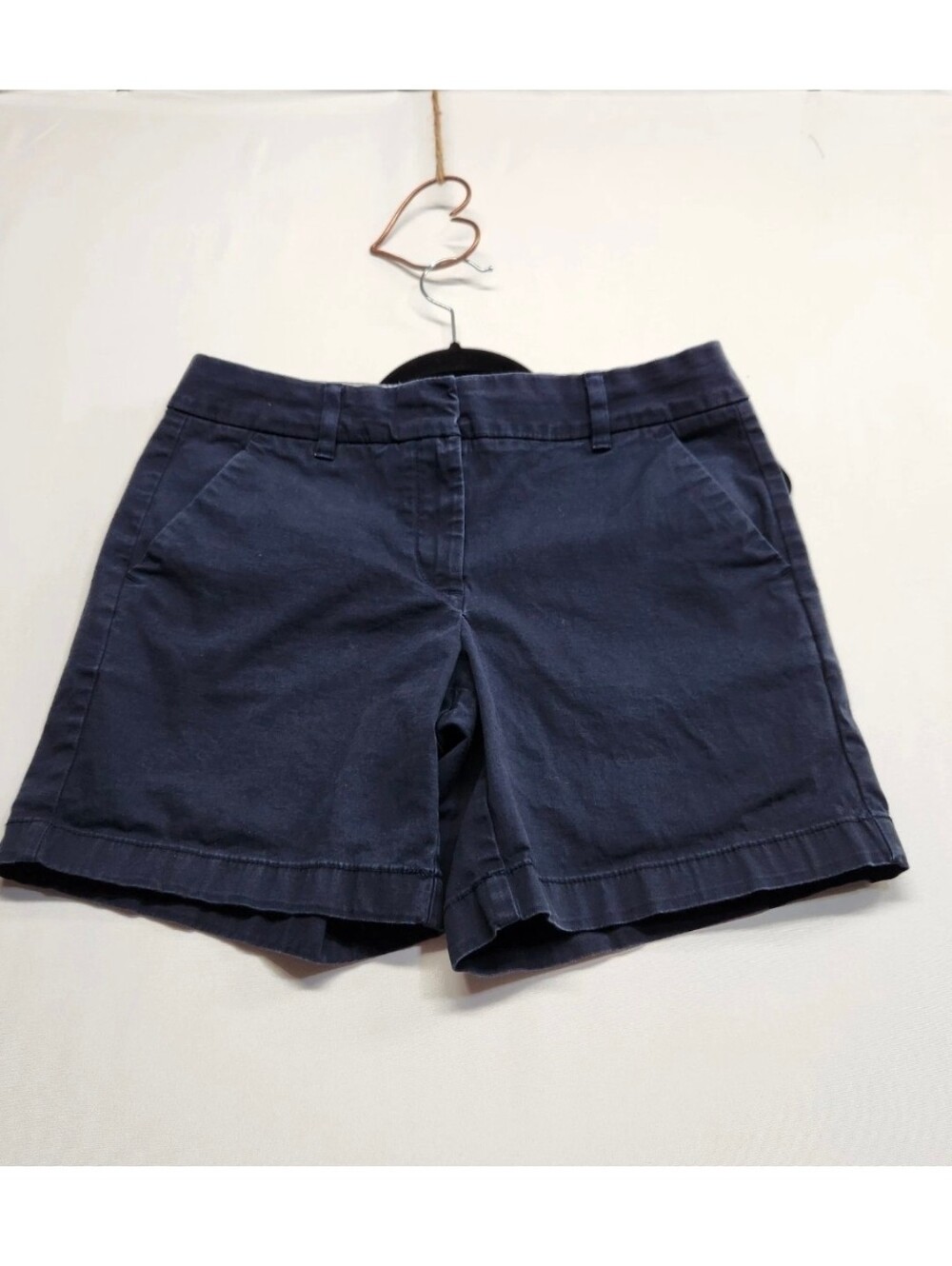 ⭐️Tommy Hilfiger Navy Blue Chino Shorts Size 6 Classic Preppy Cotton Stretch